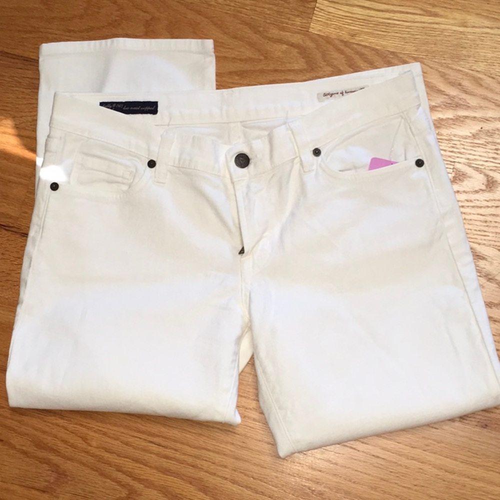 Citizens of Humanity Women's White Low Waist Crop Jeans